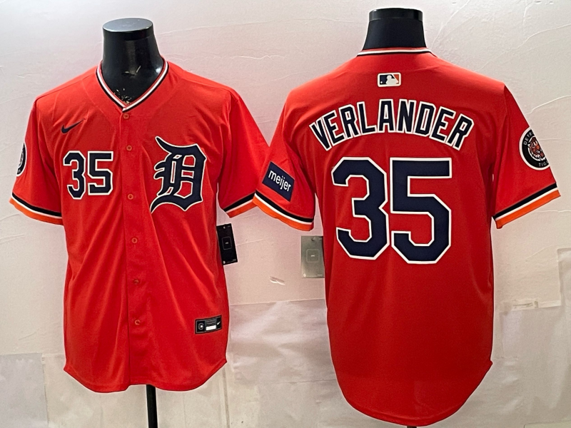 Men Detroit Tigers #35 Verlander orange Game Nike MLB Jersey0321007->detroit tigers->MLB Jersey